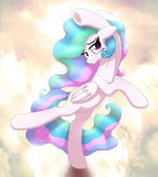 Size: 1380x1550 | Tagged: safe, artist:joakaha, princess celestia, alicorn, pony, bipedal, dancing, looking at you, smiling, solo