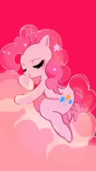 Size: 1500x2662 | Tagged: safe, artist:yam, pinkie pie, earth pony, pony, cloud, eyes closed, pixiv, solo