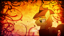 Size: 1920x1080 | Tagged: safe, artist:episkopi, derpibooru import, braeburn, earth pony, pony, cowboy hat, male, two toned mane, wallpaper