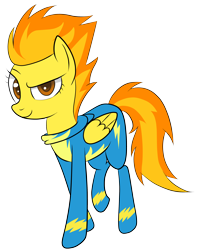 Size: 2670x3361 | Tagged: safe, artist:pustulioooooo, derpibooru import, spitfire, clothes, dreamworks face, smiling, smirk, uniform, wonderbolts uniform