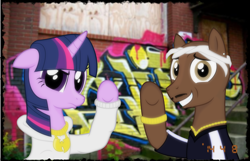 Size: 3086x1982 | Tagged: safe, artist:farminilla, derpibooru import, twilight sparkle, gangsta, ponified, tupac shakur