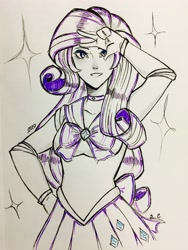 Size: 3024x4032 | Tagged: artist needed, source needed, safe, rarity, equestria girls, absurd resolution, costume swap, crossover, sailor moon, solo, traditional art