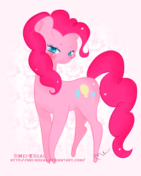 Size: 800x1000 | Tagged: safe, artist:mei-kogal, pinkie pie, earth pony, pony, female, mare, simple background, solo, white background