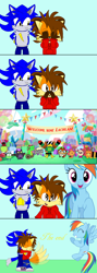 Size: 1280x3600 | Tagged: safe, artist:lachlandingoofficial, derpibooru import, rainbow dash, oc, pegasus, pony, comic, crossover, dr. fox, feebee, hawkodile, lego, non-mlp oc, sonic the hedgehog (series), unikitty! (tv series)