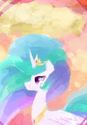 Size: 636x912 | Tagged: safe, artist:twico, princess celestia, alicorn, pony, bust, portrait, profile, smiling, solo