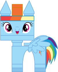 Size: 2268x2805 | Tagged: safe, artist:kwark85, derpibooru import, rainbow dash, pegasus, pony, crossover, lego, simple background, the lego movie, transparent background, unikitty