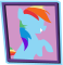 Size: 58x60 | Tagged: safe, derpibooru import, rainbow dash, pegasus, pony, mlpforums, picture for breezies, poster, smiling, solo, teeth, vector, wingless