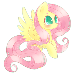 Size: 450x450 | Tagged: safe, artist:riouku, fluttershy, pegasus, pony, blushing, female, mare, smiling, solo