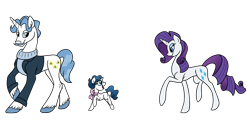 Size: 3600x1800 | Tagged: safe, artist:pampoke, fancypants, rarity, oc, oc:rosalie, pony, unicorn, bow, clothes, female, filly, male, mare, offspring, parent:fancypants, parent:rarity, parents:raripants, raripants, shipping, simple background, straight, sweater, transparent background, turtleneck