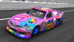 Size: 1191x670 | Tagged: safe, derpibooru import, rainbow dash, pegasus, pony, car, female, game screencap, mare, nascar, toyota, toyota camry, video game