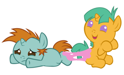 Size: 4200x2560 | Tagged: safe, artist:beavernator, snails, snips, pony, baby, baby pony, foal