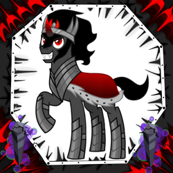 Size: 1200x1200 | Tagged: safe, derpibooru import, king sombra, pony, unicorn, armor, horn, male, solo, young, younger