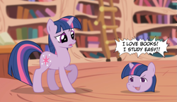 Size: 1103x640 | Tagged: safe, artist:why485, derpibooru import, twilight sparkle, confused, yukkuri, yukkuri shiteitte ne