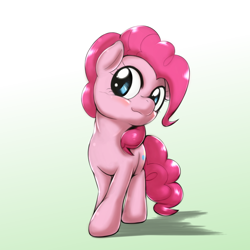 Size: 1000x1000 | Tagged: safe, artist:ushiro no kukan, pinkie pie, earth pony, pony, blushing, cute, female, mare, solo