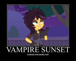 Size: 750x600 | Tagged: safe, sunset shimmer, better together, choose your own ending, costume conundrum, costume conundrum: sunset shimmer, equestria girls, motivational poster, vampire shimmer