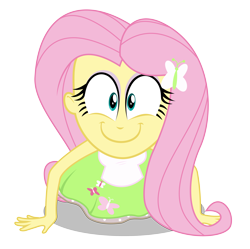 Size: 6000x5975 | Tagged: safe, artist:masem, fluttershy, equestria girls, absurd resolution, clothes, creepy smile, cute, extreme close up, faic, happyshy, looking at you, only the dead can know peace from this evil, rapeface, shyabetes, simple background, solo, tanktop, transparent background, vector