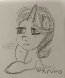 Size: 3000x3613 | Tagged: safe, artist:wrath-marionphauna, starlight glimmer, pony, unicorn, pencil drawing, sketch, smiling, solo, traditional art