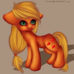 Size: 1024x1024 | Tagged: safe, artist:anuhanele, applejack, earth pony, pony, female, mare, simple background, solo