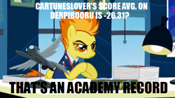 Size: 589x329 | Tagged: safe, derpibooru import, spitfire, academy record, cartuneslover16, image macro