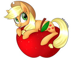 Size: 1300x1000 | Tagged: safe, artist:notenoughapples, applejack, earth pony, pony, apple, cute, jackabetes, simple background, solo, that pony sure does love apples, tongue out, transparent background