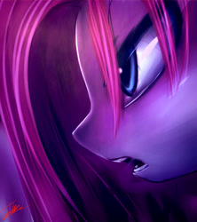 Size: 3248x3661 | Tagged: safe, artist:elzzombie, pinkie pie, earth pony, pony, female, mare, open mouth, pinkamena diane pie, profile, solo