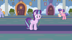 Size: 1246x701 | Tagged: safe, artist:agrol, auburn vision, berry bliss, starlight glimmer, pony, unicorn, blissabetes, clipboard, cute, friendship student, glimmerbetes, headmare of the school, magic, magic aura, school of friendship, youtube source