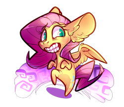 Size: 1245x1080 | Tagged: safe, artist:locksto, fluttershy, pegasus, pony, big ears, faic, female, mare, solo, teeth