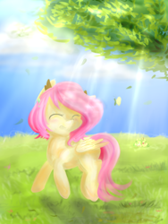 Size: 600x800 | Tagged: safe, artist:behappy8822, fluttershy, pegasus, pony, female, mare, solo, younger