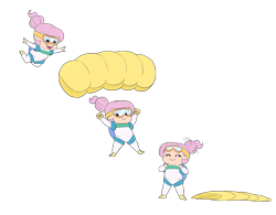 Size: 1315x1026 | Tagged: safe, artist:carnifex, princess celestia, human, chibi, clothes, commission, falling, goggles, humanized, jumpsuit, parachute, sequence, simple background, skydiving, super deformed, transparent background