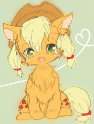 Size: 450x591 | Tagged: safe, artist:tsukuda, applejack, cat, applecat, catified, chest fluff, cute, jackabetes, pixiv, species swap