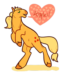 Size: 548x666 | Tagged: safe, artist:tollero, applejack, earth pony, pony, female, mare, solo, that pony sure does love apples