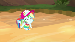 Size: 1920x1080 | Tagged: safe, derpibooru import, screencap, rainbow dash, better together, equestria girls, spring breakdown, clothes, quicksand, sleeveless, solo, tanktop