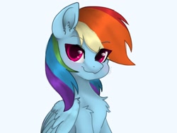 Size: 2048x1536 | Tagged: safe, artist:siripim111, derpibooru import, rainbow dash, pegasus, pony, bust, chest fluff, cute, dashabetes, ear fluff, female, looking at you, shoulder fluff, simple background, solo, white background, wing fluff