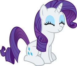 Size: 4500x3828 | Tagged: safe, artist:slb94, rarity, pony, unicorn, forever filly, absurd resolution, cute, eyes closed, raribetes, simple background, sitting, smiling, solo, transparent background, vector