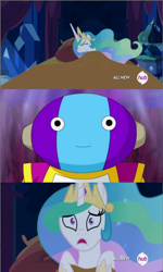 Size: 640x1066 | Tagged: safe, princess celestia, alicorn, pony, celestia's nightmare, dragon ball super, exploitable meme, meme, zen-oh