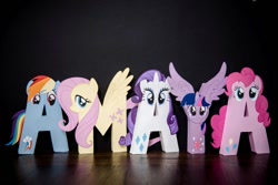 Size: 794x529 | Tagged: safe, artist:sugarlagoonparties, derpibooru import, fluttershy, pinkie pie, rainbow dash, rarity, twilight sparkle, twilight sparkle (alicorn), alicorn, pony, amaia, craft, etsy, irl, photo, uncanny valley, wood