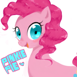 Size: 1000x1000 | Tagged: safe, artist:y0wai, pinkie pie, earth pony, pony, female, mare, simple background, solo, white background