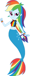 Size: 945x2412 | Tagged: safe, artist:cruelladevil84, derpibooru import, rainbow dash, mermaid, equestria girls, belly button, bracelet, clothes, jewelry, mermaid tail, mermaidized, midriff, species swap, swimsuit