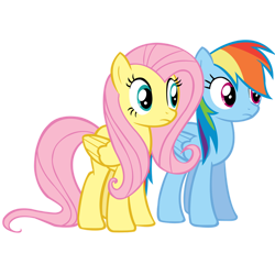 Size: 894x894 | Tagged: safe, artist:coolez, derpibooru import, fluttershy, rainbow dash, pegasus, pony, duo, female, frown, looking at something, mare, simple background, transparent background, vector