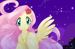 Size: 2564x1664 | Tagged: safe, artist:morgwaine, fluttershy, pegasus, pony, fanfic:bride of discord, clothes, dress, solo