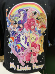 Size: 1200x1600 | Tagged: safe, derpibooru import, applejack, fluttershy, pinkie pie, rainbow dash, rarity, twilight sparkle, twilight sparkle (alicorn), alicorn, earth pony, human, pegasus, pony, unicorn, clothes, humanized, irl, kotobukiya, mane six, photo, shirt, t-shirt