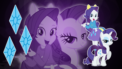 Size: 1366x768 | Tagged: safe, artist:blackgryph0n, artist:caliazian, artist:jerimin19, artist:mysteriouskaos, edit, rarity, pony, unicorn, equestria girls, cutie mark, human ponidox, self ponidox, solo, vector, wallpaper, wallpaper edit, zoom layer