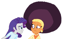 Size: 1133x705 | Tagged: safe, artist:ktd1993, rarity, saffron masala, equestria girls, afro, alternate hairstyle, equestria girls-ified, female, lesbian, raffron, shipping, simple background, transparent background