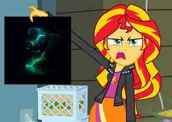 Size: 1016x720 | Tagged: safe, edit, edited screencap, screencap, sunset shimmer, equestria girls, equestria girls (movie), deviantart, deviantart eclipse, exploitable meme, meme, solo, sunset is disgusted