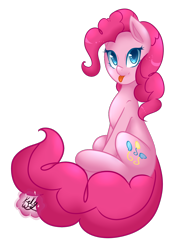 Size: 1000x1300 | Tagged: safe, artist:missrenakitsune, pinkie pie, earth pony, pony, simple background, solo, tongue out, transparent background