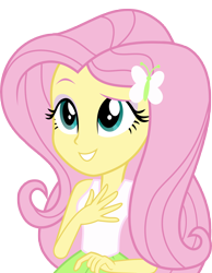 Size: 5930x7630 | Tagged: safe, artist:luckreza8, fluttershy, equestria girls, friendship games, .svg available, absurd resolution, canterlot high, clothes, cute, inkscape, long hair, raised eyebrow, shyabetes, simple background, skirt, solo, transparent background, vector, wondercolts