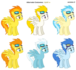 Size: 3200x2950 | Tagged: safe, artist:blackm3sh, artist:pika-robo, derpibooru import, blaze, fleetfoot, misty fly, nightshade, spitfire, surprise, alternate costumes, palette swap, recolor, shadowbolts, wonderbolts