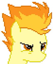 Size: 225x271 | Tagged: safe, artist:alpacastew, derpibooru import, spitfire, pegasus, pony, bust, female, mare, pixel art, two toned mane, yellow coat