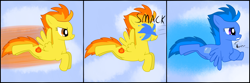 Size: 3000x1000 | Tagged: safe, artist:hip-indeed, derpibooru import, spitfire, comic, poison joke