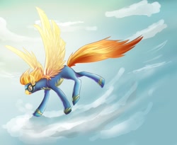 Size: 2200x1800 | Tagged: safe, artist:dream--chan, derpibooru import, spitfire, cloud, cloudy, solo, wonderbolts